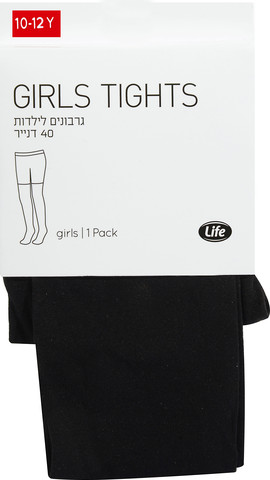 גרבוני בנות 40ד. שחור 10-12 שנים
