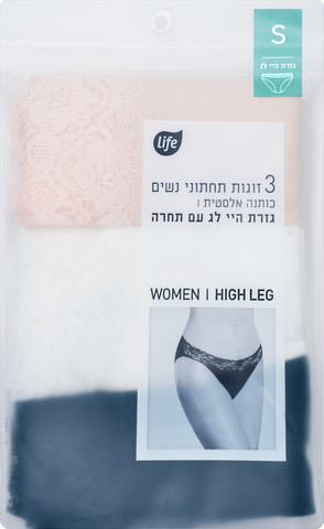 תחתוני נשים היילג עם תחרה S