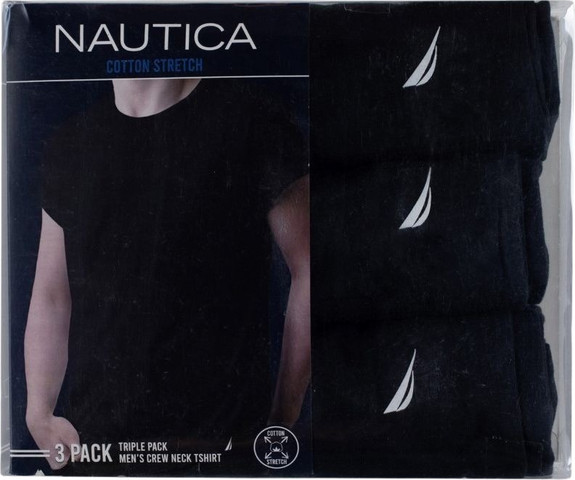 מארז 3 חולצות Nautica לגברים סטרץ’ צווארון עגול