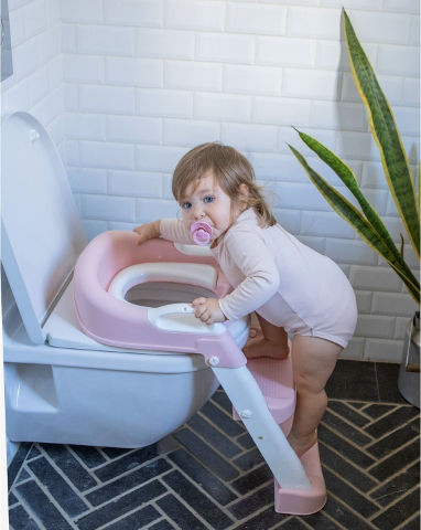 ישבנון מרופד לפעוט עם מונע החלקה וידיות אחיזה - אפור