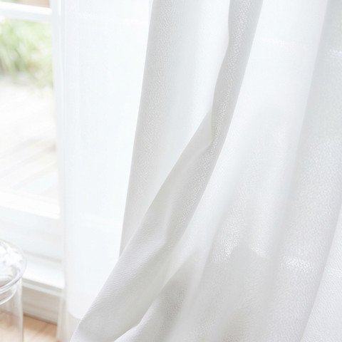 וילון קרפ רינגים דגם פאריס – לבן 160*140 | מבית ASHRAM