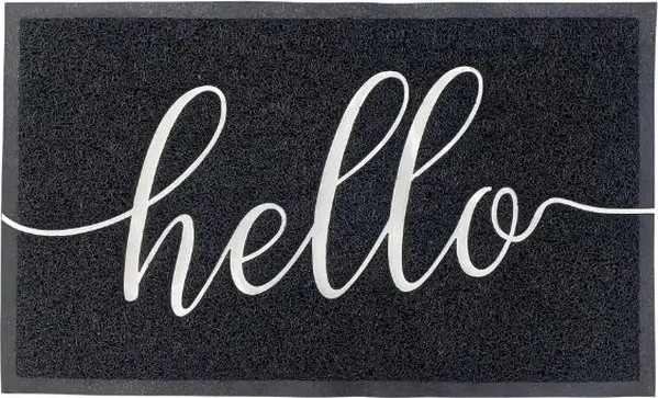 רעות שטיח 75*45 שחור HELLO