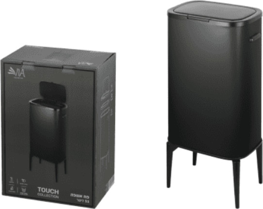 פח טאצ’ 53 ליטר מסדרת TOUCH Collection שחור