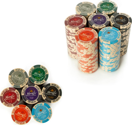 מזוודת פוקר ABS מקצועית 500 ז'יטונים-MONTE CARLO MILLIONS LOW