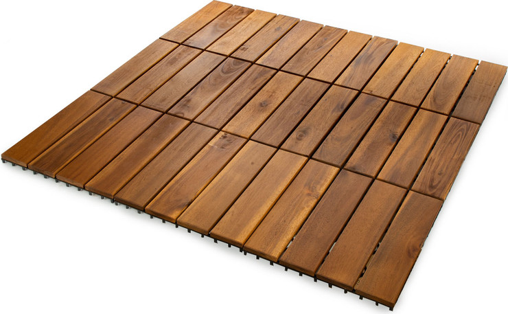 Acacia  מארז 9 יח' אריחי דק 30*30 ס"מ 4 ישרים עץ חום כהה