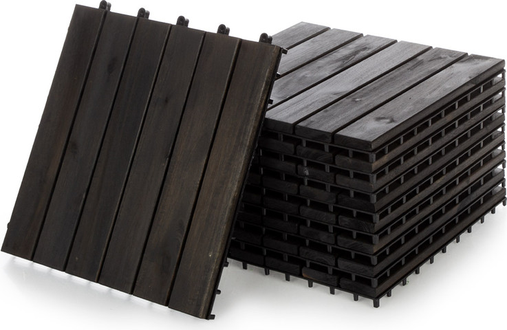 מארז 9 יח' אריחי דק 30*30 ס"מ 6 ישרים צבע אפור עץ Acacia