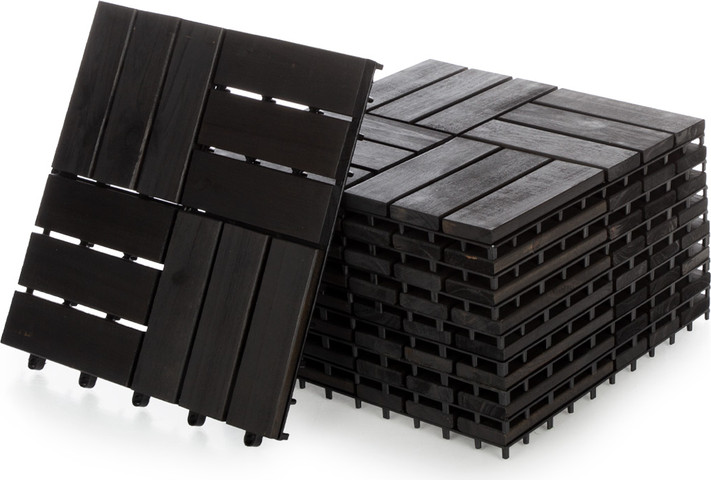 מארז 9 יח' אריחי דק 30*30 ס"מ 12 משולבים צבע אפור עץ Acacia