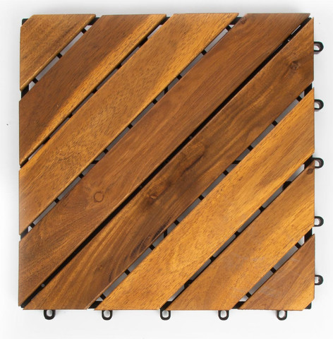 מארז 9 יח' אריחי דק 30*30 ס"מ 8 אלכסונים עץ חום בהיר-Acacia