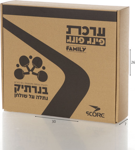 ערכת פינג פונג FAMILY ארבע מטקות ו10 כדורים בנרתיק SCORE