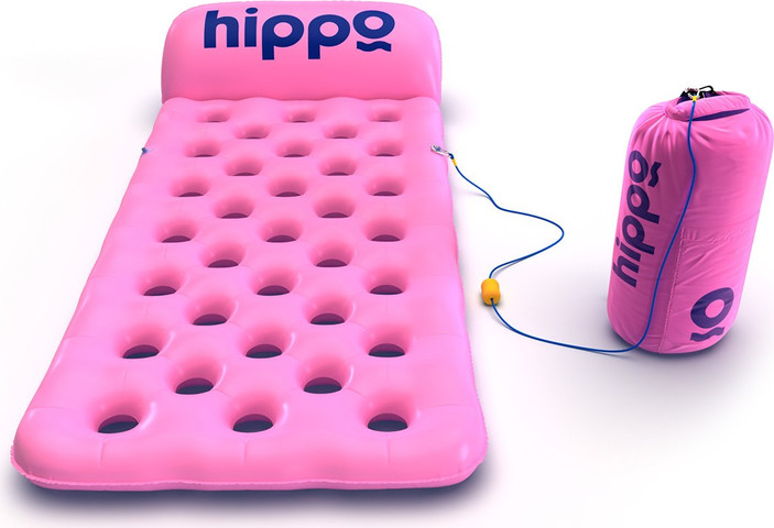 מזרון ים מחורר עם עוגן Hippo - ורוד