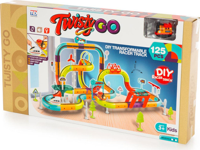מסלול רכבת  מגנטי 125 חלקים TWISTY-GO