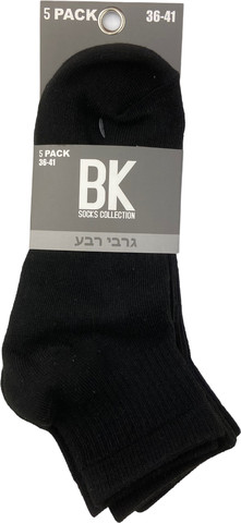 סט 5 גרבי רבע 36-41 נער שחור