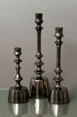 סט 3 פמוטי מתכת Brass black H25/30/35 ס"מ