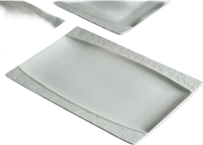 פלטה מ פורצלן SQUARE SIMPEL WHITE BONE CHINA 23X15X1.8