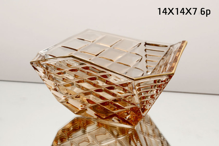 סט 6 בולים 14X14X7 ס"מ ROSE GOLD CRYSTALINE