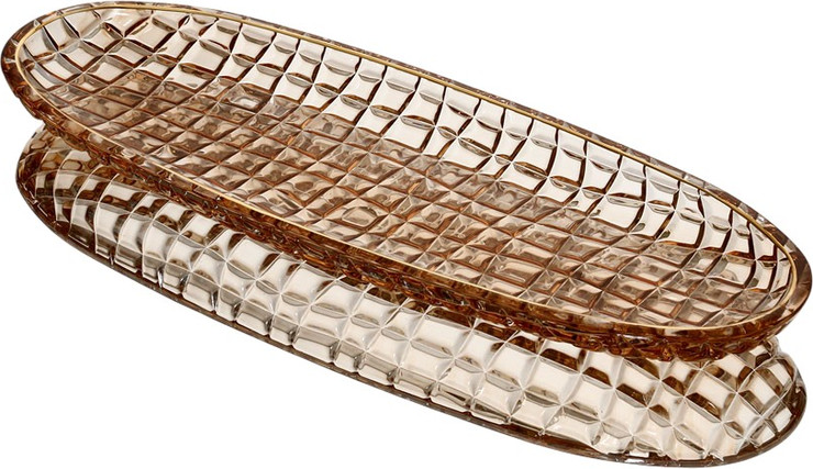 צלחת אינגליש קייק  40X14 ס״מ ROSE GOLD CRYSTALINE