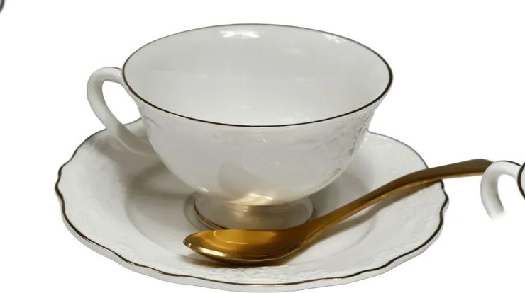 סט תה פורצלן פס זהב NEW BONE CHINA