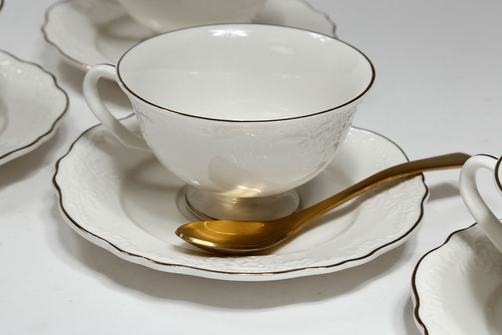 סט תה פורצלן פס זהב NEW BONE CHINA