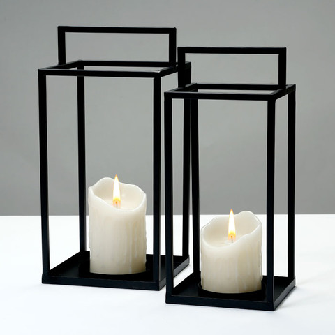 זוג עששיות לנרות 17X17X 14X14X 28 ס"מ 35 ס"מ ARMAND BLACK