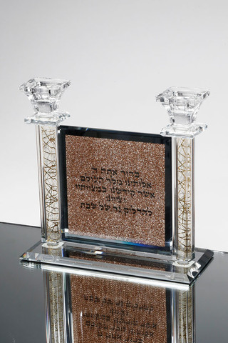 פמוט זוגי קריסטל לכבוד שבת קודש AMBER