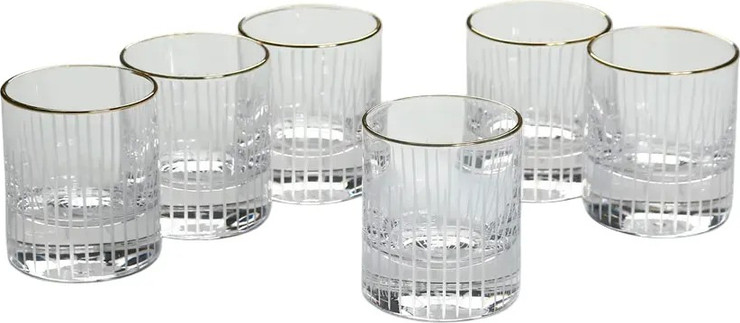 סט 6 כוסות וויסקי crystaline toulip gold