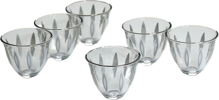 סט 6 כוסות קפה crystalin anser titanium