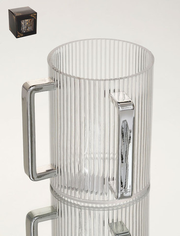 נטלת אקריליק פסים 1000ml ידיות כסף