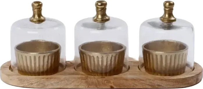 קברט עץ 38 ס"מ עץ ומתכת BRASS + WOOD