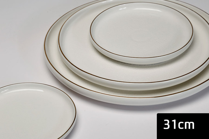 צלחת לעוגה גדולה  31 ס״מ SPECIAL WHITE/GOLD