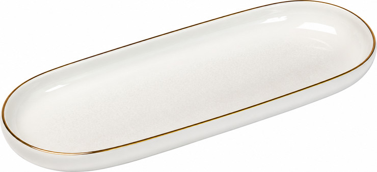 SPECIAL WHITE/GOLD 23X9  פלטה אובלית