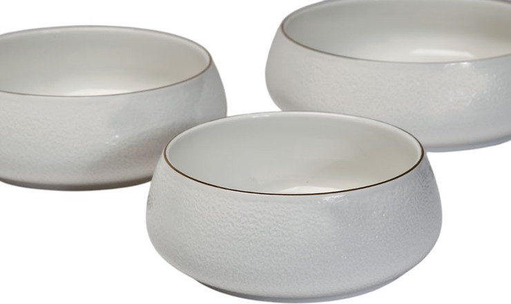 צלחת עמוקה  21X21 ס״מ SPECIAL WHITE/GOLD