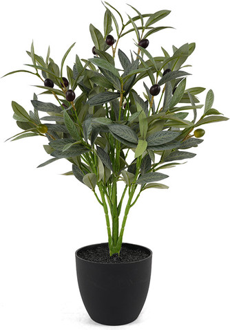 עציץ עץ זית מלאכותי 290 עלים 60cm