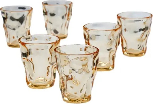 סט 6 כוסות שתייה 300 מ"ל פוליקרבונט צבע צהוב