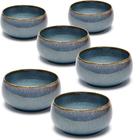 סט 6 בולים STONE WARE MADRIO BLUE בעיצוב מוקפד, בעל טקסטורה עשירה ומראה נקי ואלגנטי.
