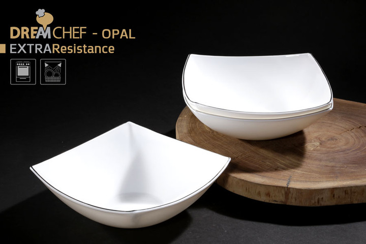קערה OPAL מרובעת פס כסף 24*24*8 ס"מ 8754 3/