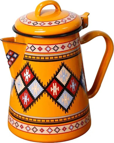 קומקום אמייל מעוצב כתום 1700 מ"ל דגם Ethnic B-DECOR