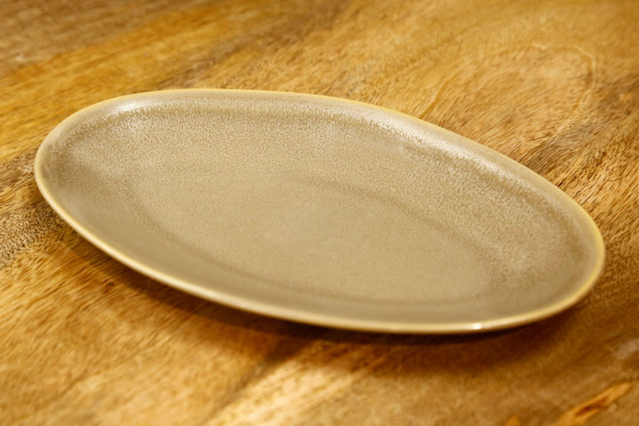 פלטה אובלית 25X15X3 STONE WARE BROWN