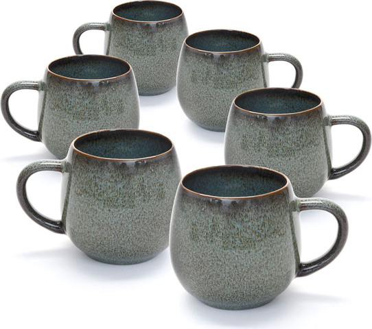 סט 6 מאג חבית STONE WARE MADRIO GREEN בעיצוב מוקפד, בעל טקסטורה עשירה ומראה נקי ואלגנטי.