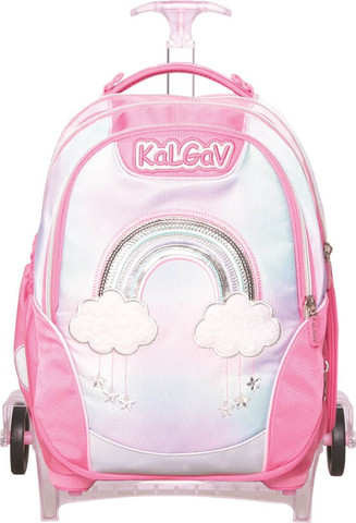 תיק אורטופדי X BAG TROLLEY דגם קשת בענן ורוד – KAL GAV