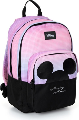 תיק גב לנוער דגם DISNEY שחור משובץ OUTDOOR
