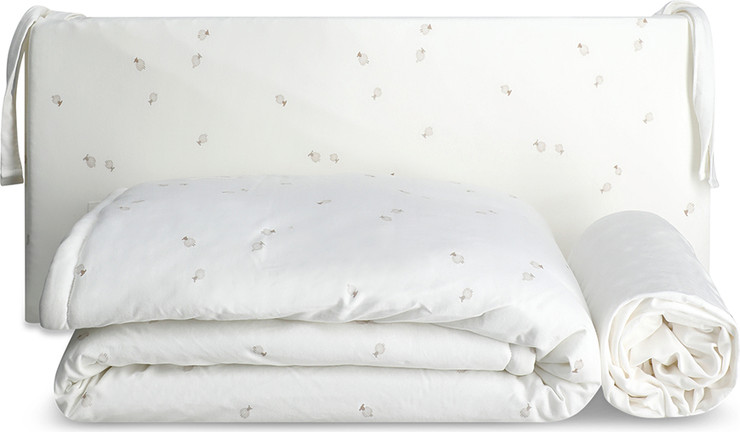 סט מצעים למיטת תינוק ליין SWEET DREAMS שמנת MINENE
