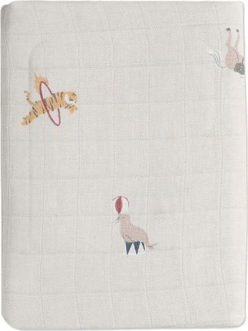 שמיכת במבוק Wonderland בצבע אבן מודפס בגודל 100X120 ס"מ