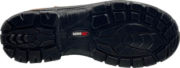 נעלי עבודה מקצועיות תקן S3 בצבע חום מבית RHINO עם כיפת מגן וסוליה מונעת החלקה