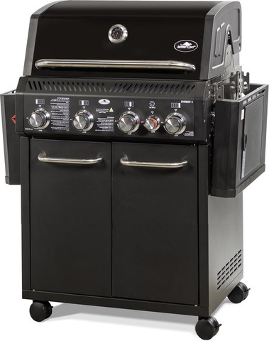 גריל גז איכותי 4 מבערים מנירוסטה שחור מט 48000BTU + כירת צד דגם 4 Everest