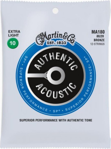 סט מיתרים 12 מיתרים 0.10 לאקוסטית  MA180 AUTHENTIC SP