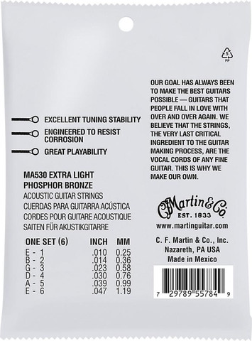סט מיתרים 0.10 לאקוסטית SP Phosphor Bronze AUTHENTIC MA530