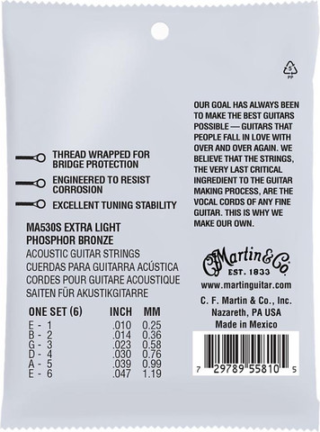 סט מיתרים 010 לאקוסטית  MA530S Marquis Phosphor Bronze Authentic Silked