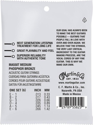 סט מיתרים 0.13 לאקוסטית  MA550T Lifespan Treated Phosphor Bronze