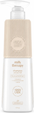 NISH LADY Milk Therapy Shampoo – שמפו חלב מקצועי לשיער יבש ופגום