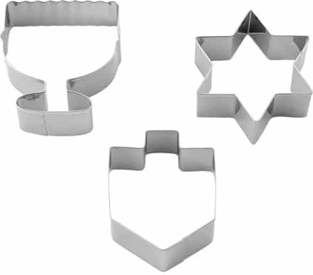 סט 3 חותכני עוגיות חנוכה CutterPeeler